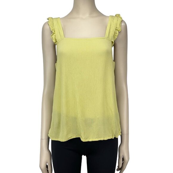 ICHI Flowy Babydoll Tee Ruffles Frills Back Detailling Spring Sleeveless Top M - Picture 1 of 11